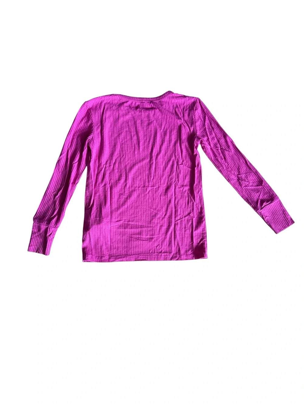 Posh Peanut Girls' Hot Pink Ribbed Long-Sleeve Pajama Set 5-6